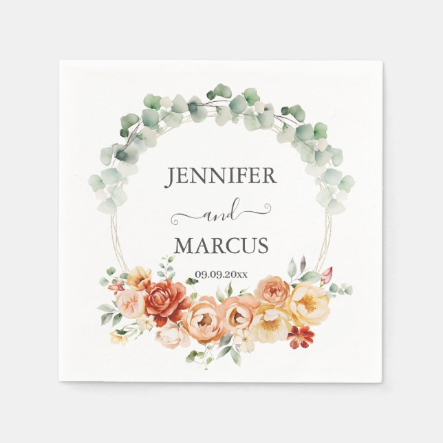 Servilleta De Papel Peach Garden Romance (Anverso)