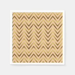 Servilleta De Papel Peach & Gold Chevron Stripe