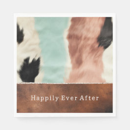 Servilleta De Papel Peach Mint Cream Cowgirl Piel de vaca