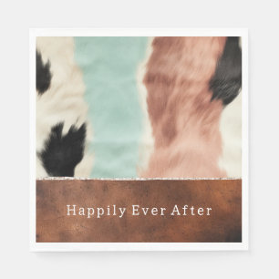 Servilleta De Papel Peach Mint Cream Cowgirl Piel de vaca