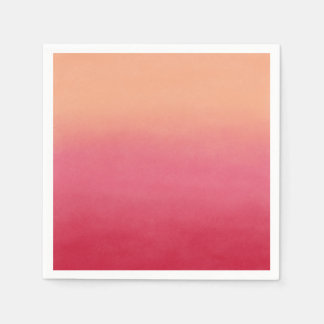 Servilleta De Papel Peach Peach Pink Ombre Resumen Pintura De Arte