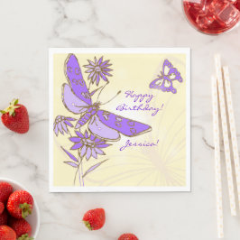 Servilleta De Papel Peach Purple Butterfly Throw Pillow