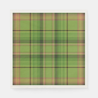 Servilleta De Papel Peach y Green Plaid (fondo)