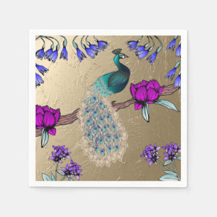 Servilleta De Papel Peacock En Oro