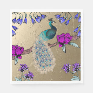 Servilleta De Papel Peacock En Oro