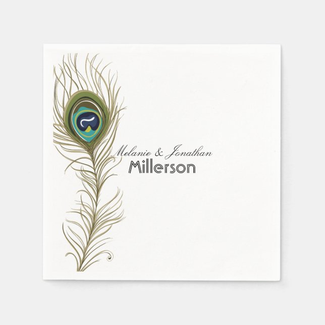 Servilleta De Papel Peacock Feather (Anverso)