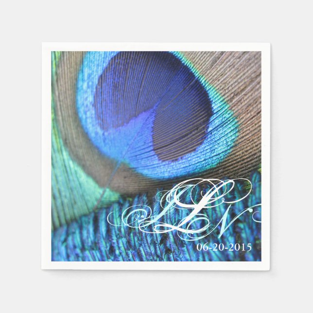 Servilleta De Papel Peacock Feather Napkin (Anverso)