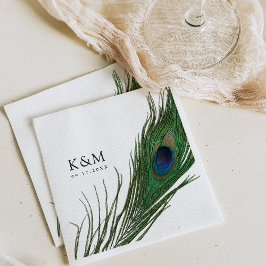 Servilleta De Papel Peacock Feather Poise | Evento Boda