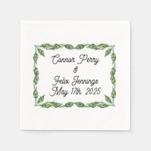 Servilleta De Papel Peacock Feathers Boda Coctail