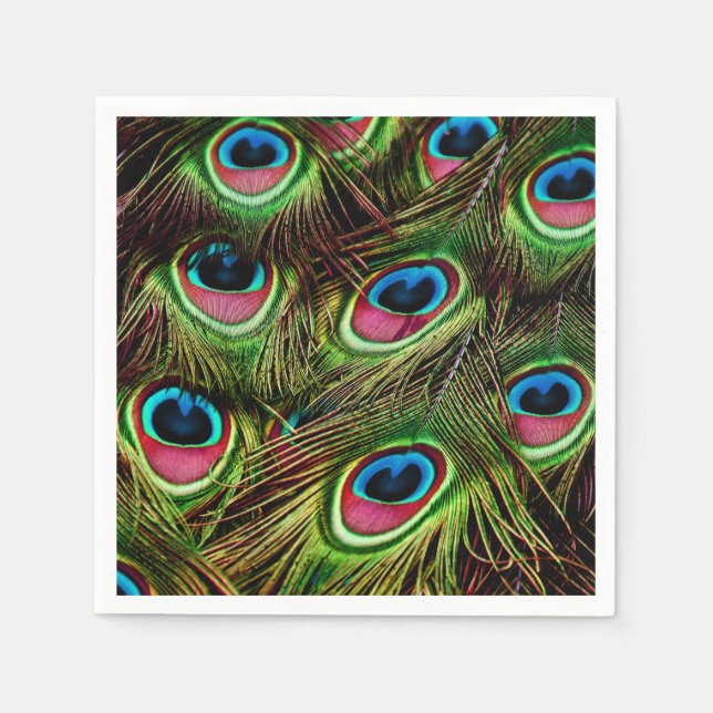Servilleta De Papel Peacock Feathers Napkins (Anverso)