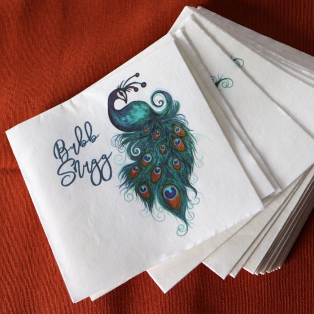 Servilleta De Papel Peacock Feathers Peacocks Verde azulados (Subido por el creador)