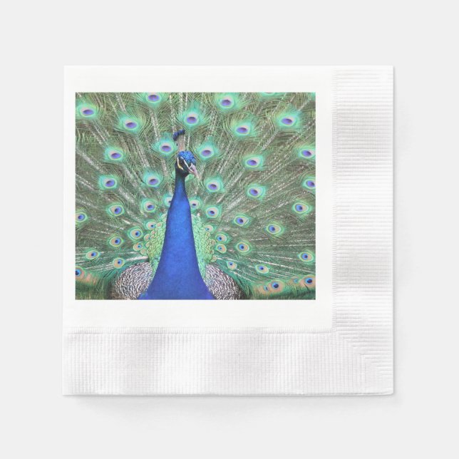 Servilleta De Papel Peacock, su fotografía de def en Napkin (Anverso)
