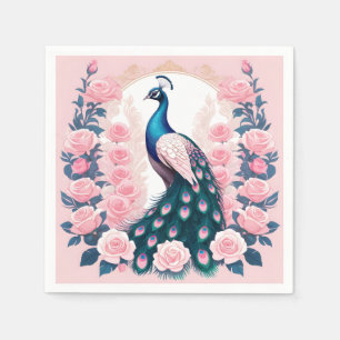 Servilleta De Papel Peacock y Rosas