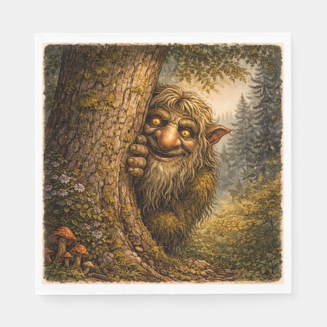 Servilleta De Papel Peaking Norwegian Troll, Napkins (Anverso)
