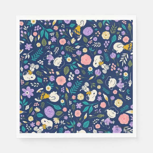 Servilleta De Papel Peanuts In Bloom Pattern (Anverso)