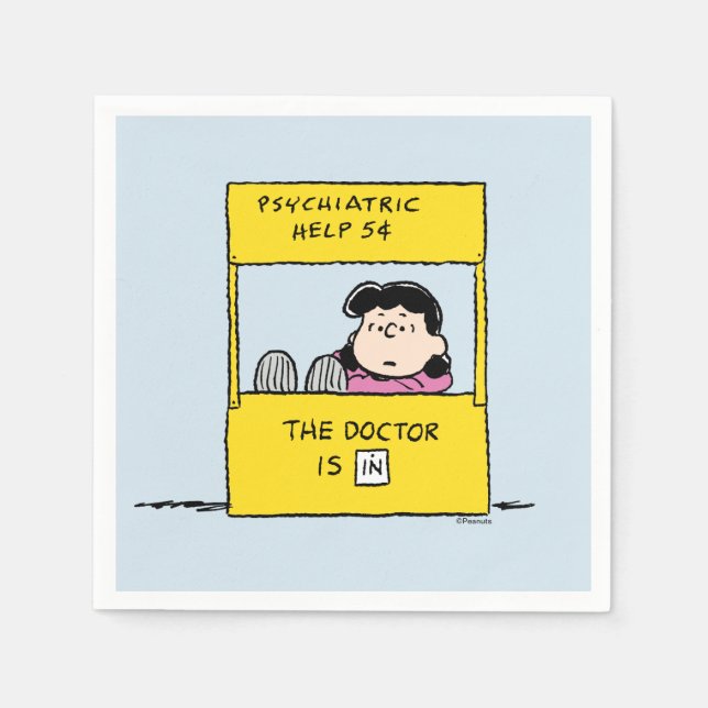 Servilleta De Papel Peanuts | Lucy & the Doctor Is In (Anverso)