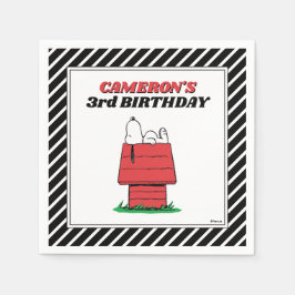 Servilleta De Papel Peanuts Snoopy Dog House Birthday Napkins