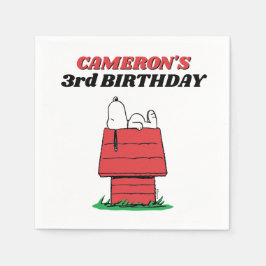 Servilleta De Papel Peanuts Snoopy Dog House Birthday Napkins