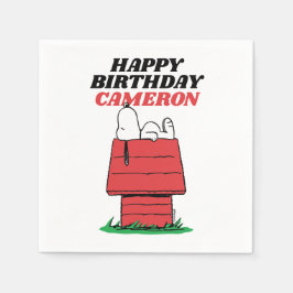 Servilleta De Papel Peanuts Snoopy Dog House Birthday Napkins