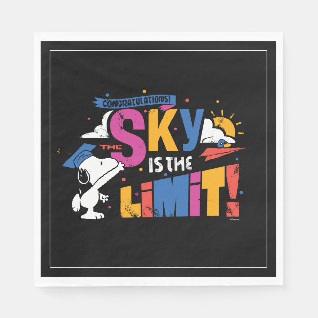 Servilleta De Papel Peanuts Snoopy Sky Is The Limit Graduation (Anverso)
