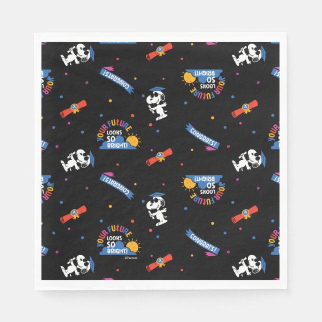 Servilleta De Papel Peanuts Snoopy Your Future Looks Bright Graduation (Anverso)