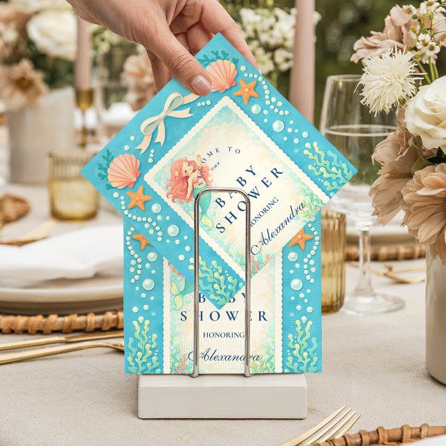 Servilleta De Papel Pearl Tide Mermaid Baby Shower (Subido por el creador)