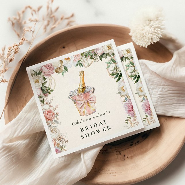 Servilleta De Papel Pearls and Prosecco Bridal (Subido por el creador)