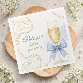 Servilleta De Papel Pearls & Prosecco Bridal Shower Paper Napkin