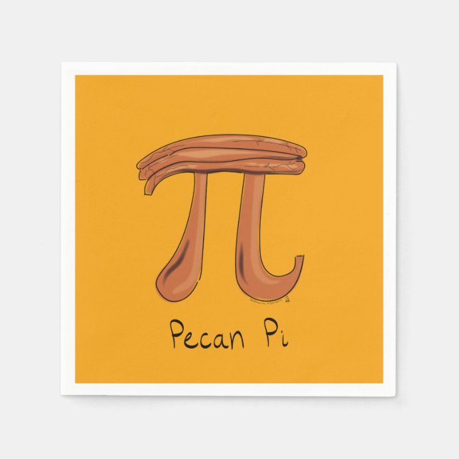 Servilleta De Papel Pecan Pi Cute Math Pi Day Fiestas Napkins (Anverso)