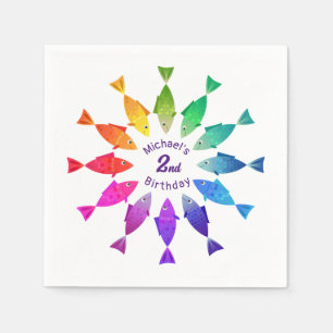 Servilleta De Papel Peces arcoiris en el océano adorable patrón colori