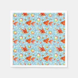 Servilleta De Papel peces dorados y burbujas de jabón