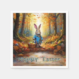 Servilleta De Papel Pedro el conejo de Pascua con la cesta de huevos d