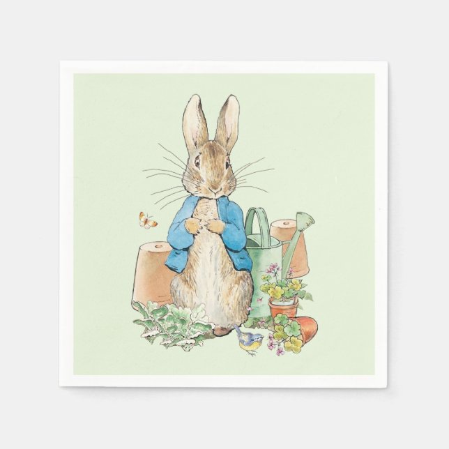 Servilleta De Papel Pedro el conejo en su jardín (Anverso)