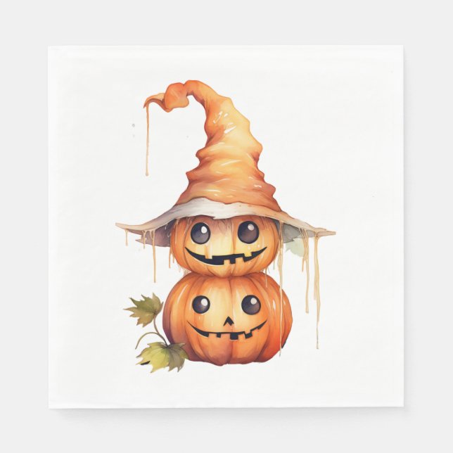Servilleta De Papel Pegatina Cute Pumpkins (Anverso)