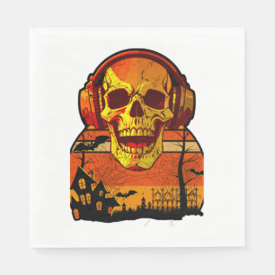 Servilleta De Papel Pegatina del cráneo Retro Hallowen