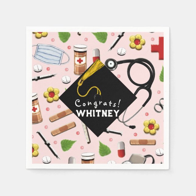 Servilleta De Papel Pegatina redondo clásico de la fiesta de graduació (Anverso)