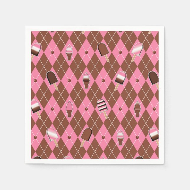 Servilleta De Papel Pegatinas napolitanos Argyle-PAPER FIESTA NAPKINS (Anverso)
