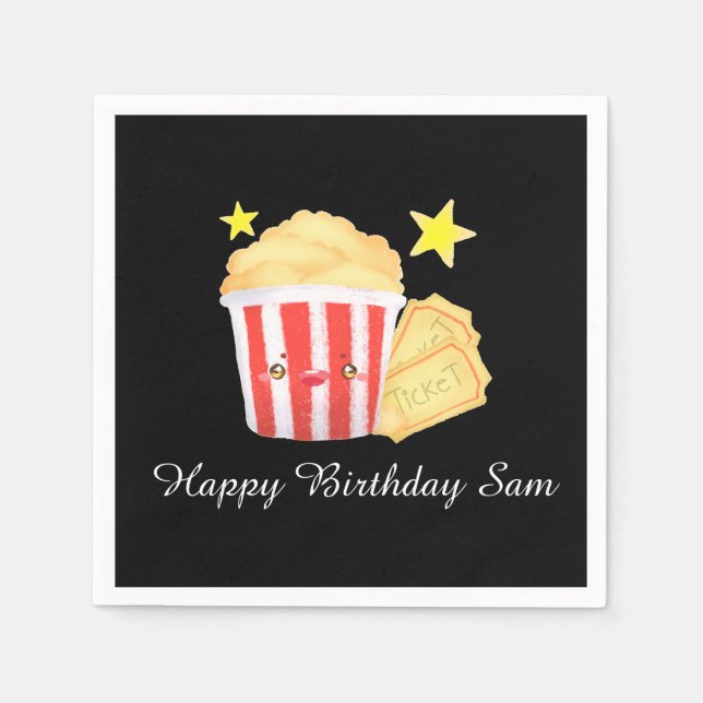 Servilleta De Papel Película Noche De Cine Y Entradas (Anverso)