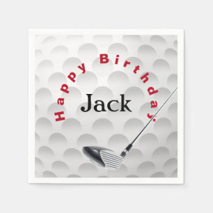 Servilleta De Papel Pelota de Golf de Cumpleaños y Palo