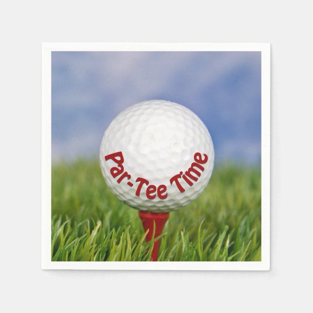 Servilleta De Papel Pelota de golf fiesta en Red Tee (Anverso)