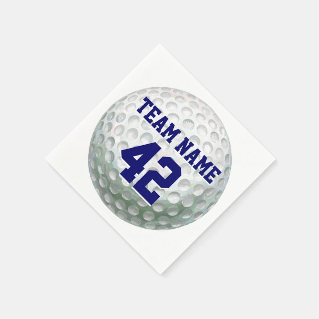 Servilleta De Papel Pelota de golf pintada con nombre (Borde)