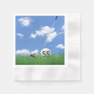 Servilleta De Papel pelota de golf y palo para 55 cumpleaños