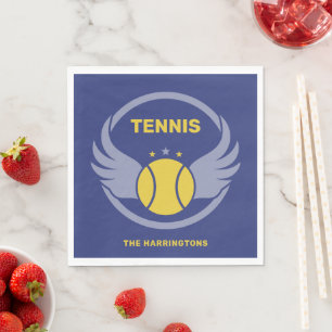 Servilleta De Papel Pelota de tenis de nombre personalizado con alas