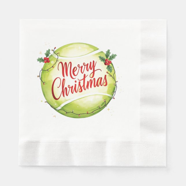 Servilleta De Papel Pelota de Tenis Navidad  (Anverso)