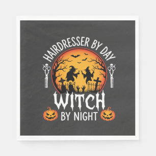 Servilleta De Papel Peluquera de Halloween Bruja de Día por Noche