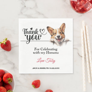 Servilleta De Papel Pembroke Welsh Corgi Boda Gracias