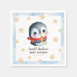Servilleta De Papel Penguin Baby Shower, Navidades de clase