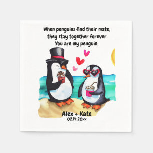 Servilleta De Papel Penguin Valentines
