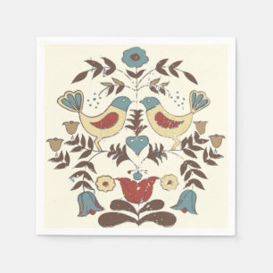 Servilleta De Papel Pennsylvania Dutch Amish Hex Rótulo Bird Americana