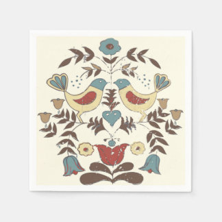 Servilleta De Papel Pennsylvania Dutch Amish Hex Rótulo Bird Americana